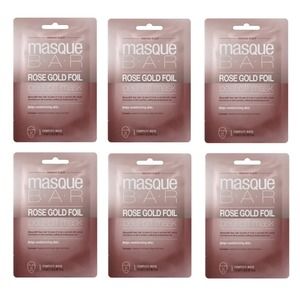6 Pack Masque Bar Rose Gold Foil Peel Off Mask - Sachet - 0.41 Fluid Ounce